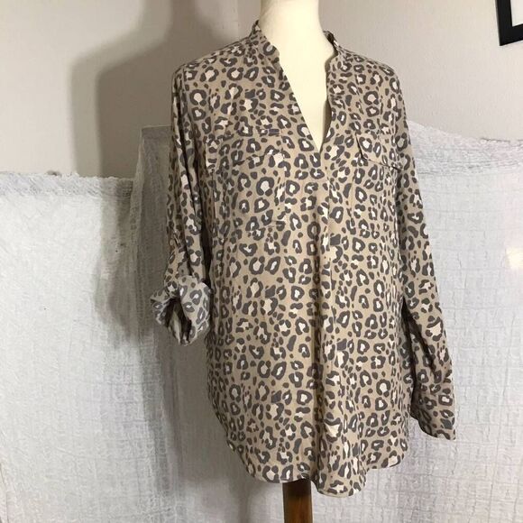 A.New.Day Leopard Print Top Size Large - Picture 1 of 10